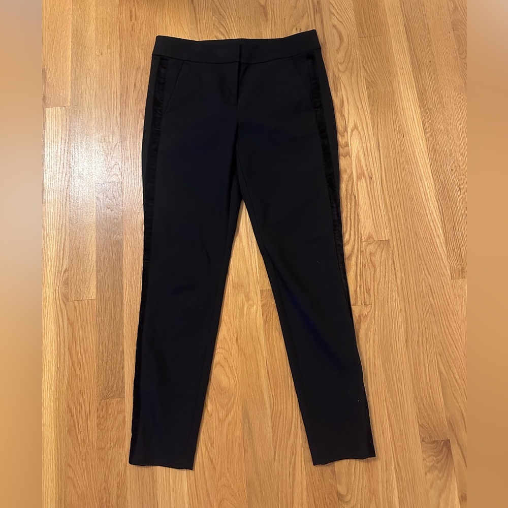 LOFT Black Skinny Marisa Pants with Side Trim